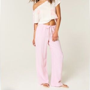 Hollister Light Pink Wide Leg Pants